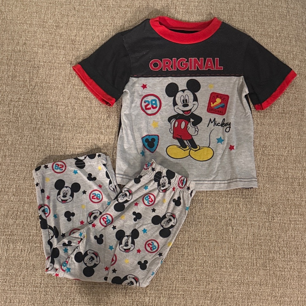Disney Mickey Mouse Kids Pajama Set - Black, Red, Gray- size 3T